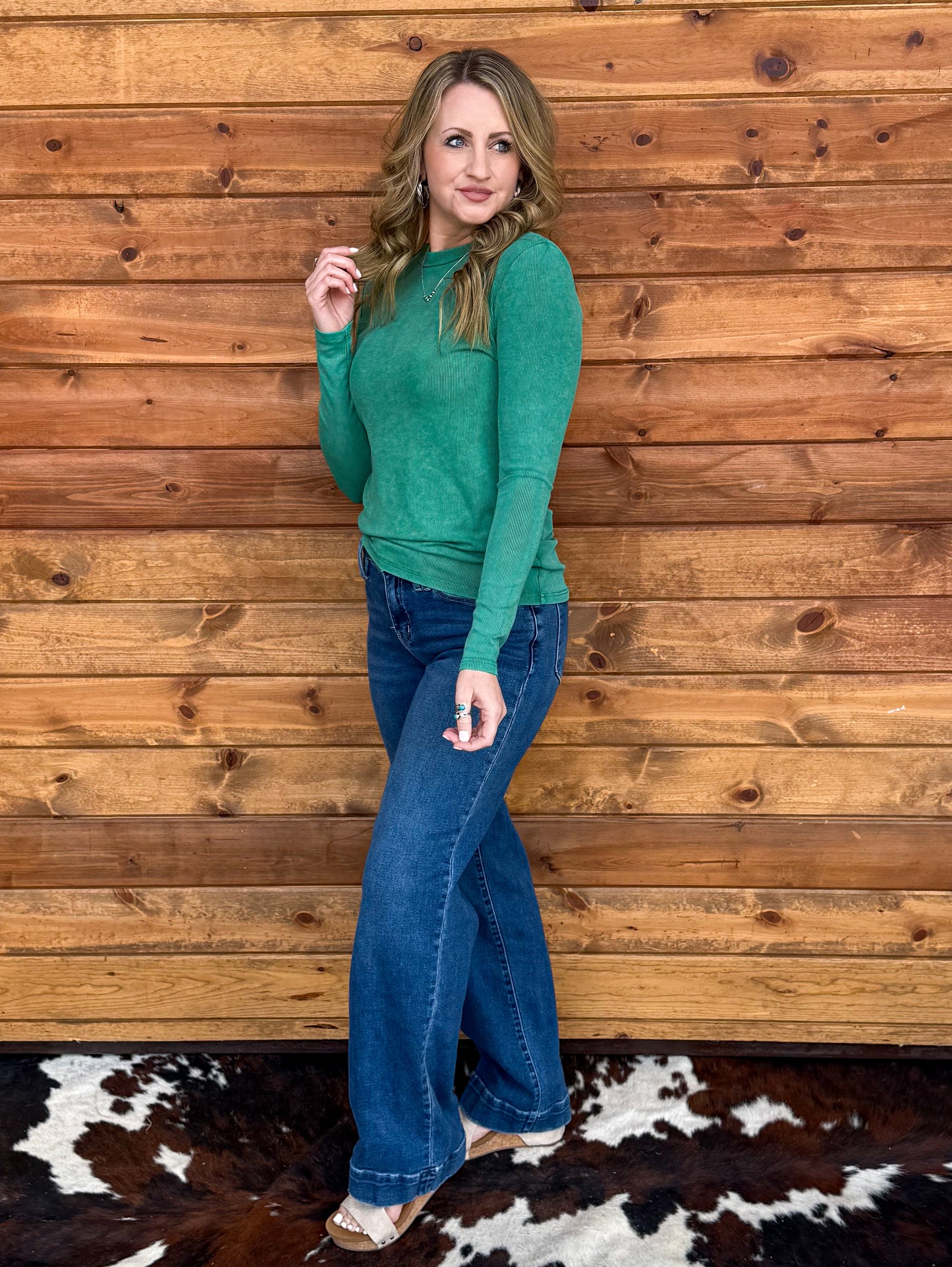 Green Acres Ribbed Long Sleeve