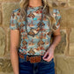 Floral Buckaroo Mesh Top