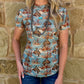 Floral Buckaroo Mesh Top