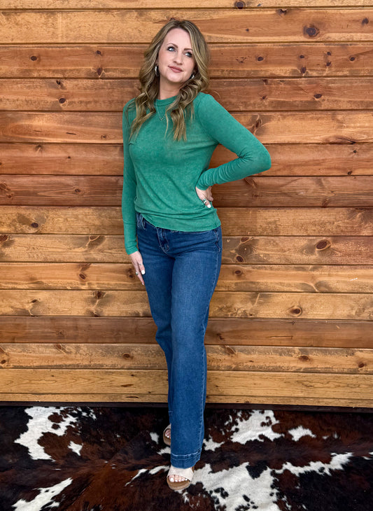 Green Acres Ribbed Long Sleeve