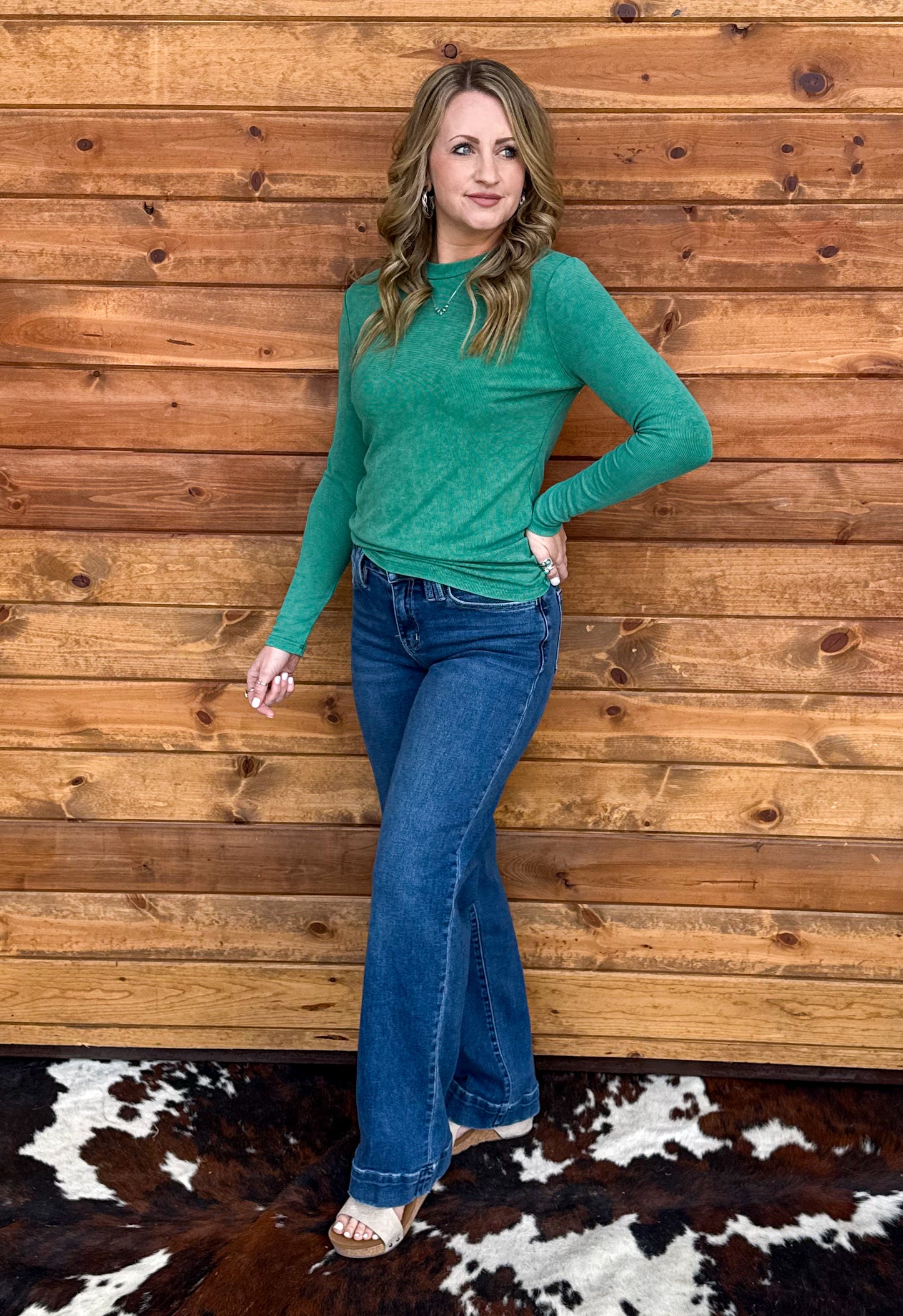 Green Acres Ribbed Long Sleeve