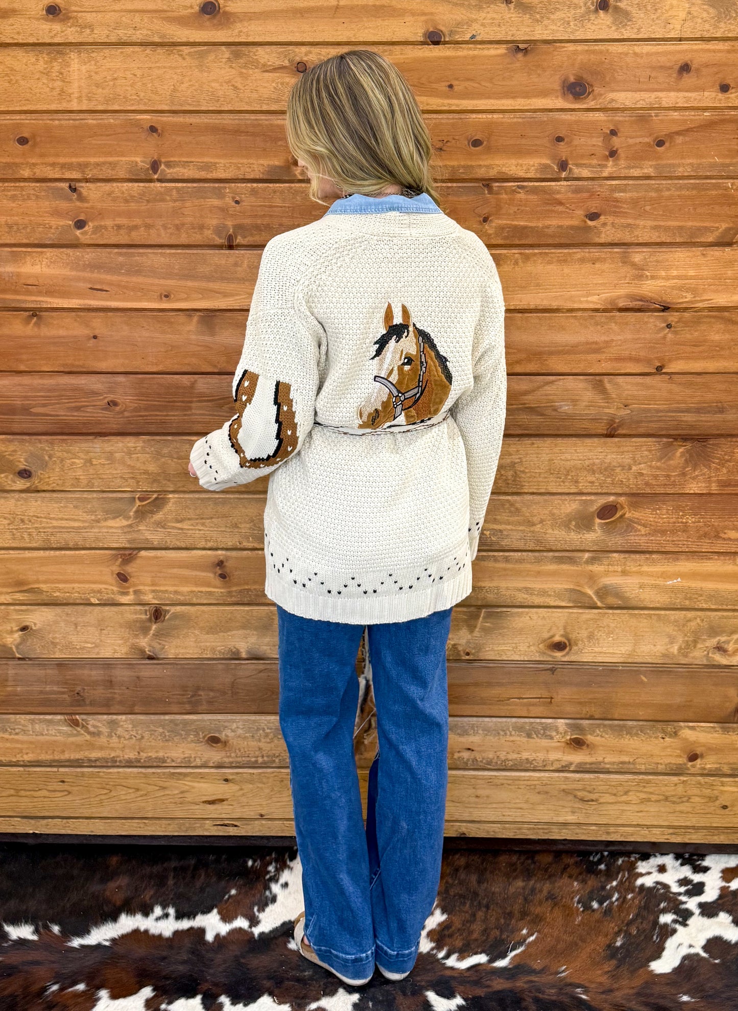 Almond Horse Knit Cardigan