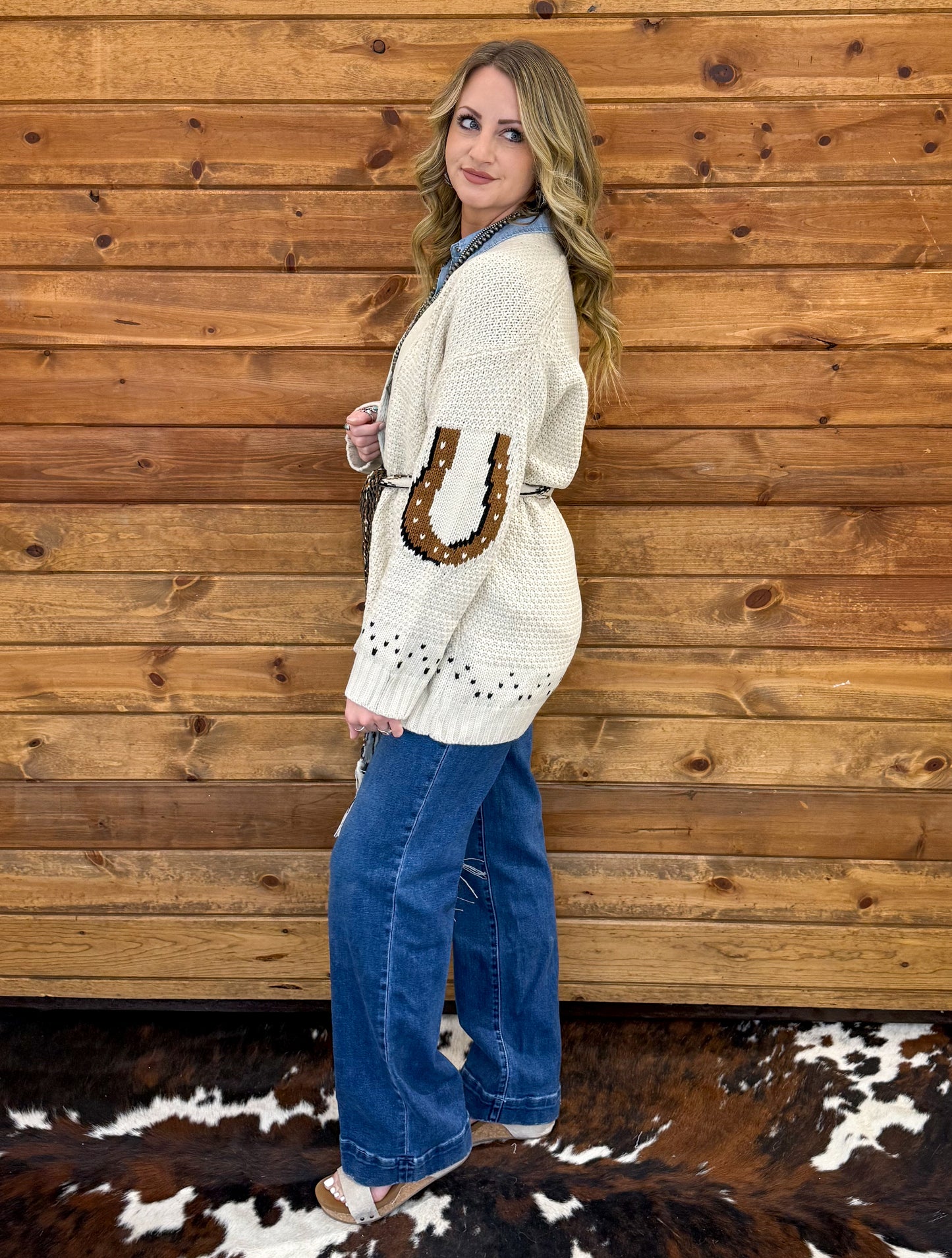 Almond Horse Knit Cardigan