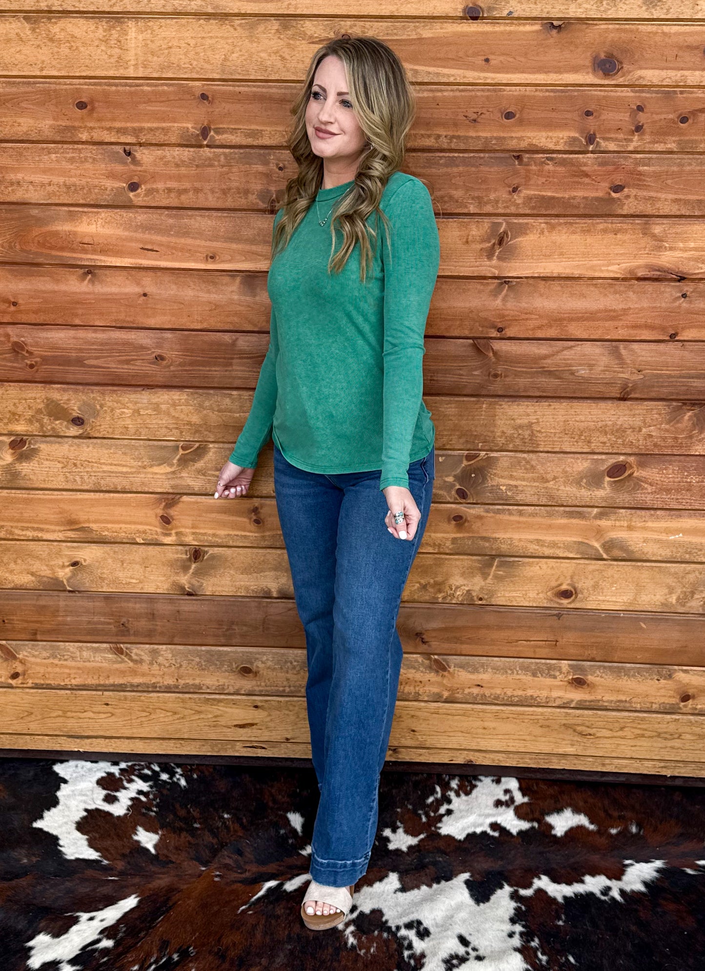 Green Acres Ribbed Long Sleeve