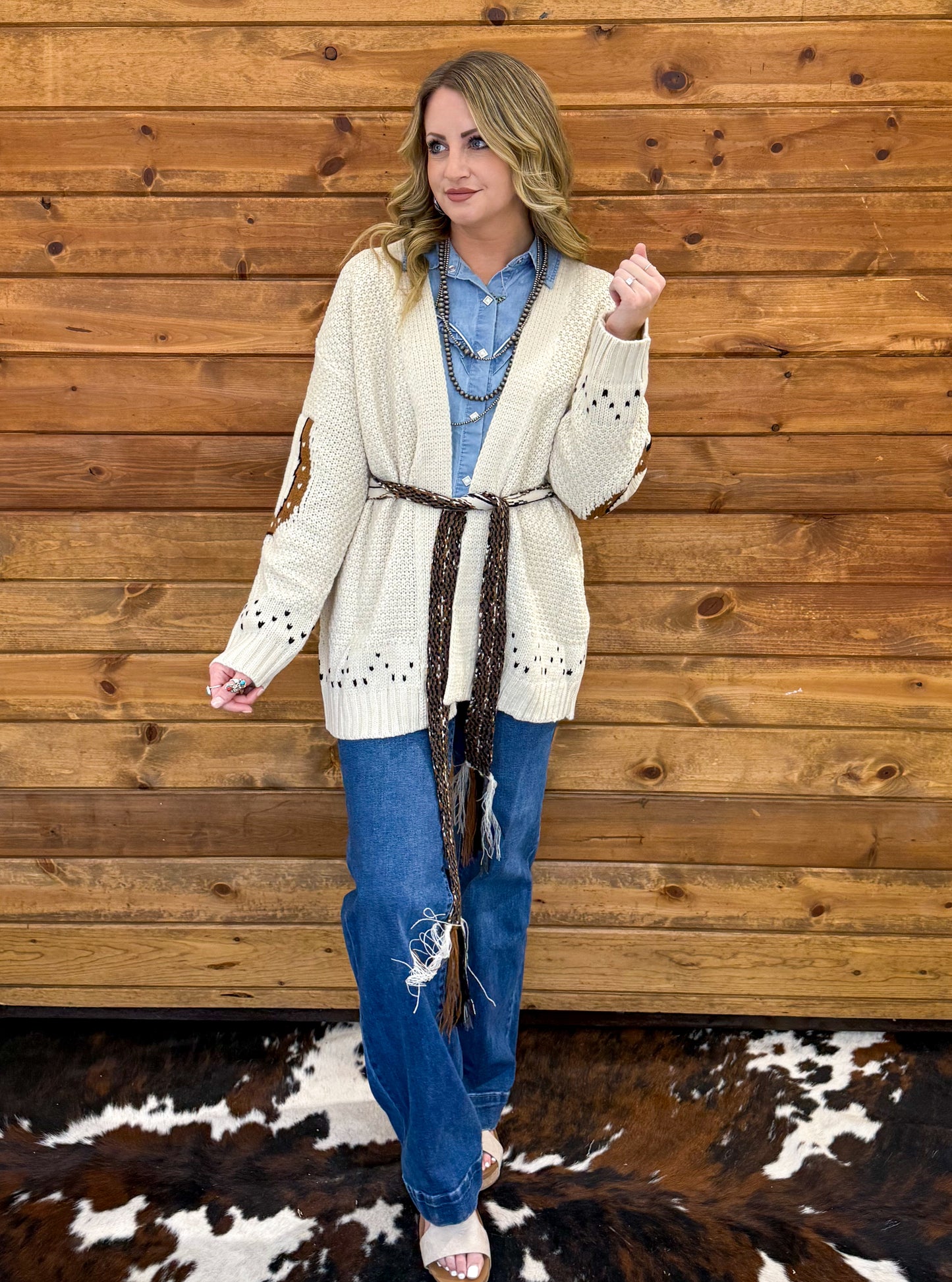 Almond Horse Knit Cardigan