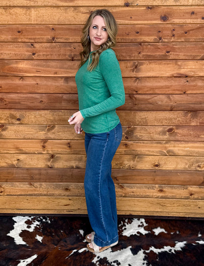 Green Acres Ribbed Long Sleeve