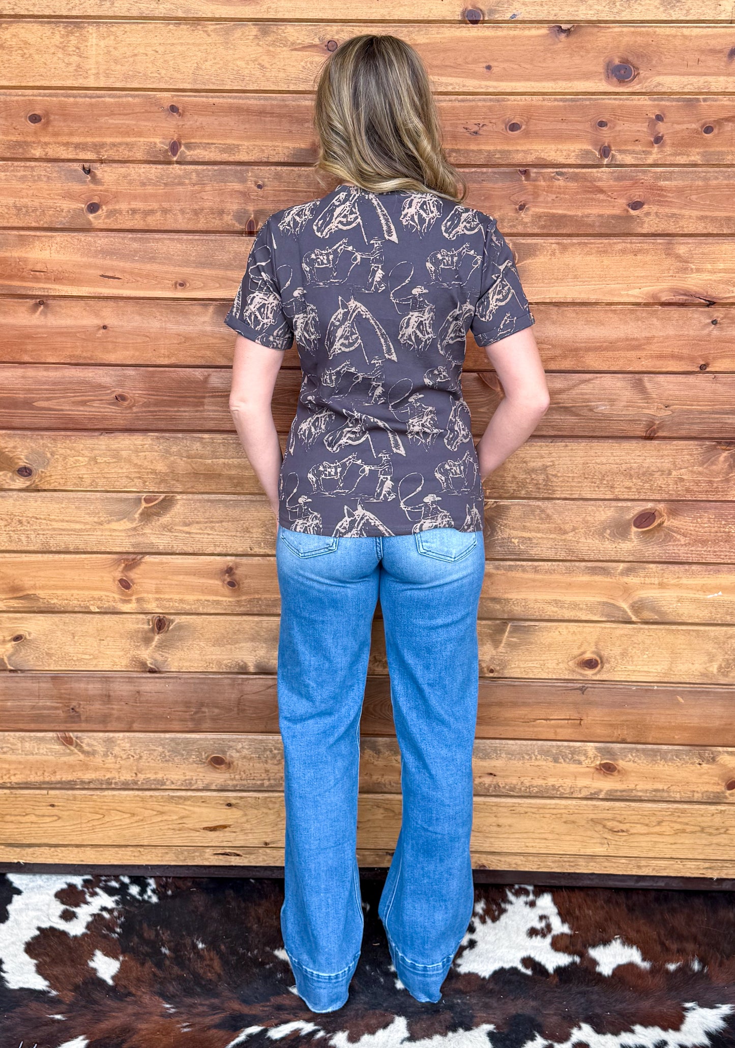 Doodle Horse Tee *Charcoal