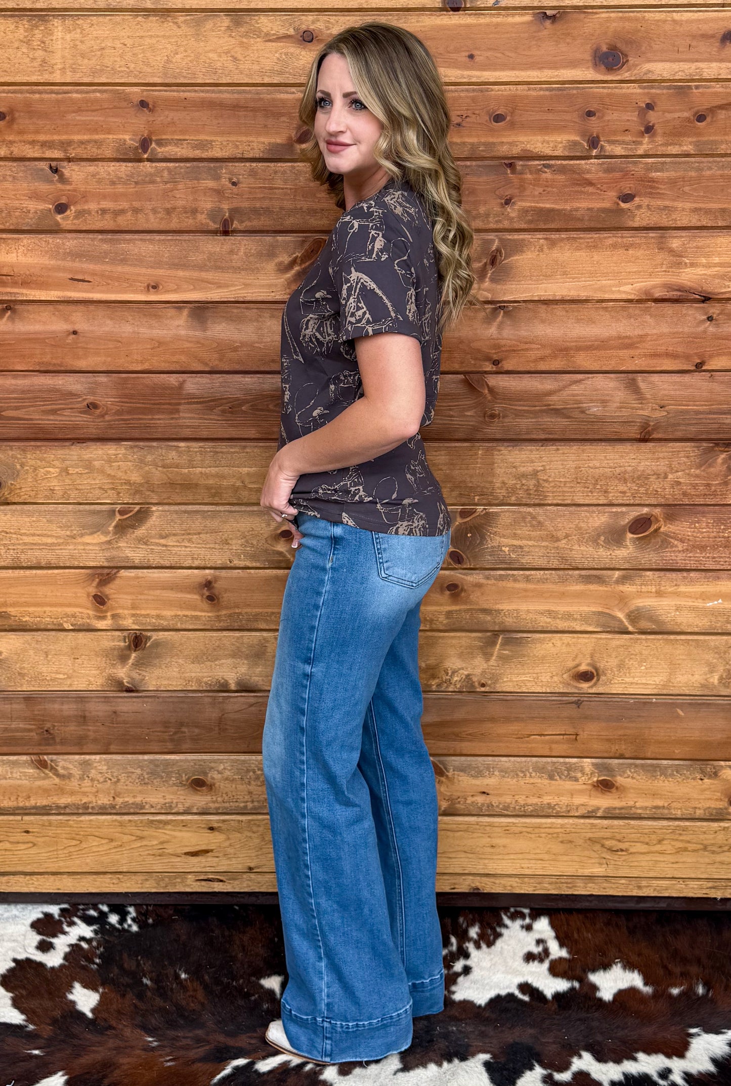 Doodle Horse Tee *Charcoal