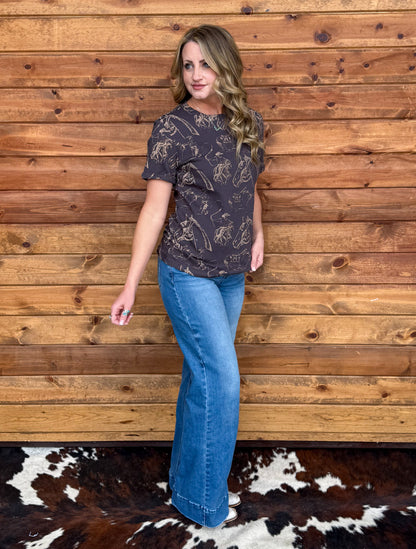 Doodle Horse Tee *Charcoal