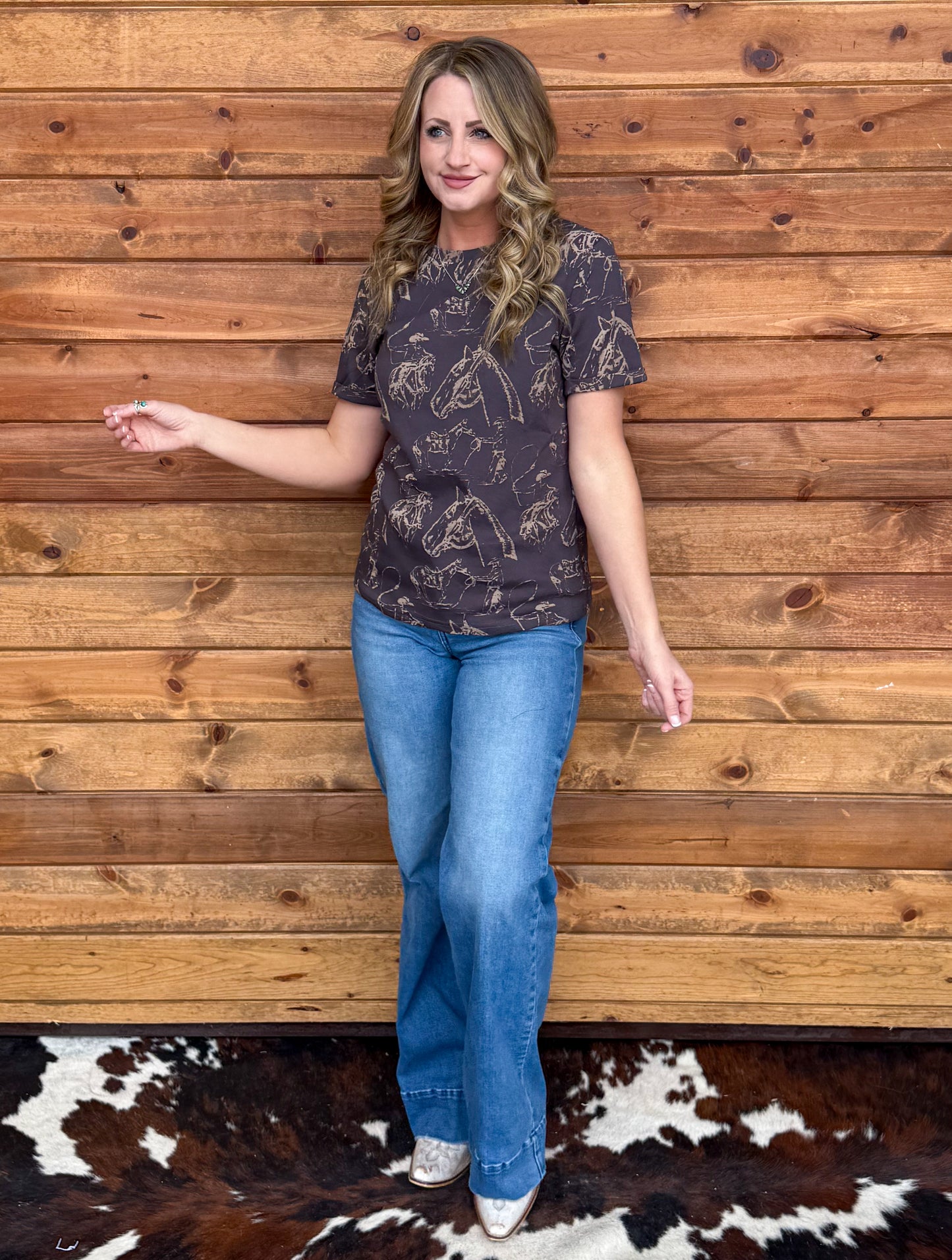 Doodle Horse Tee *Charcoal