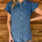 Dainty Denim Top *Dark Wash