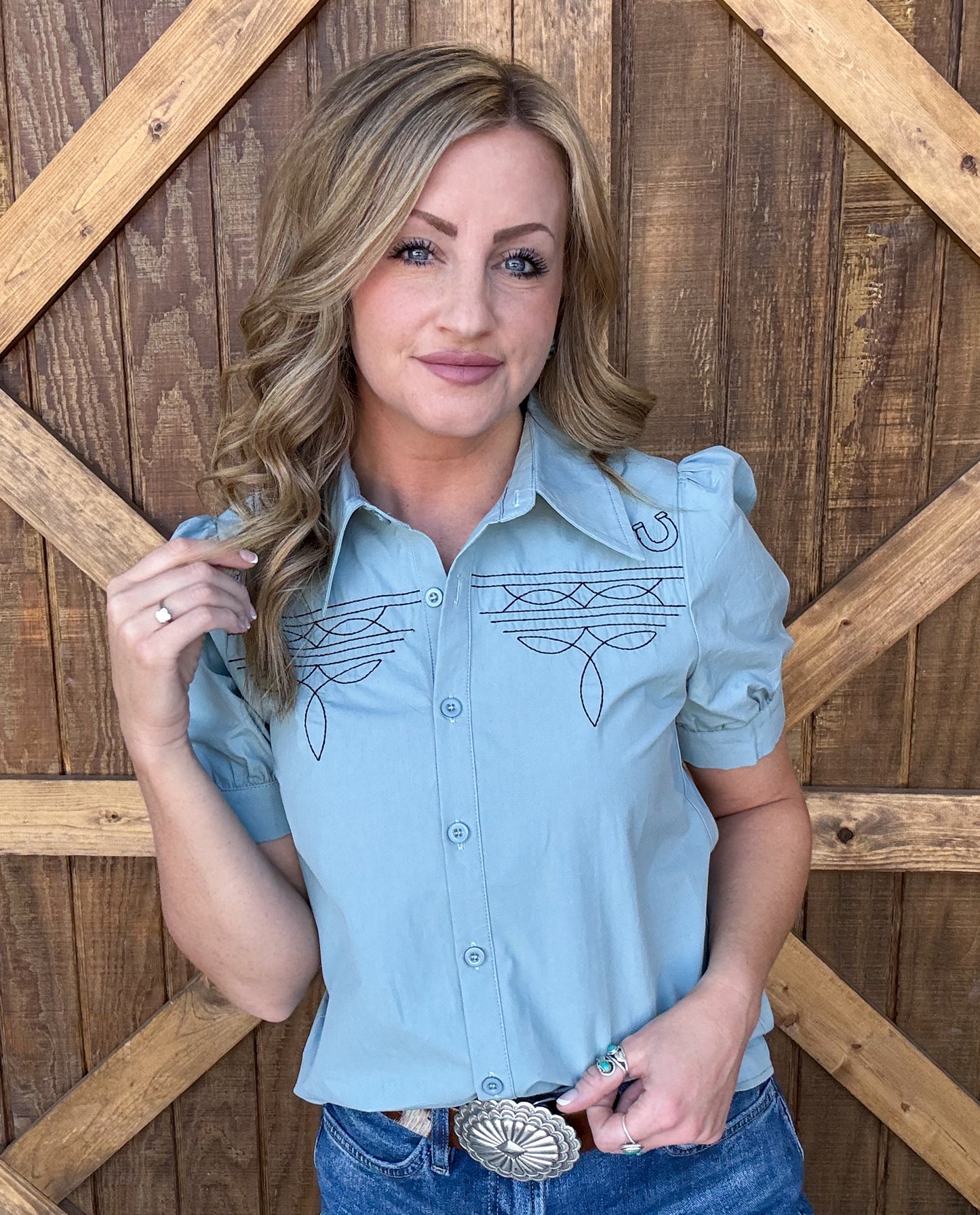 Boot Stitch Button-Up