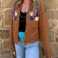 Rusty Aztec Knit Cardigan