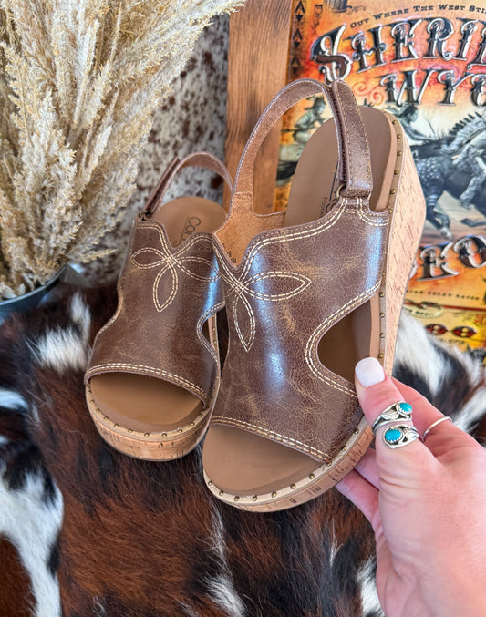Darlin’ Corkys Wedges *Cognac