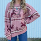 Cozy Horses Sweater *Mauve