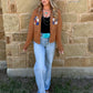 Rusty Aztec Knit Cardigan