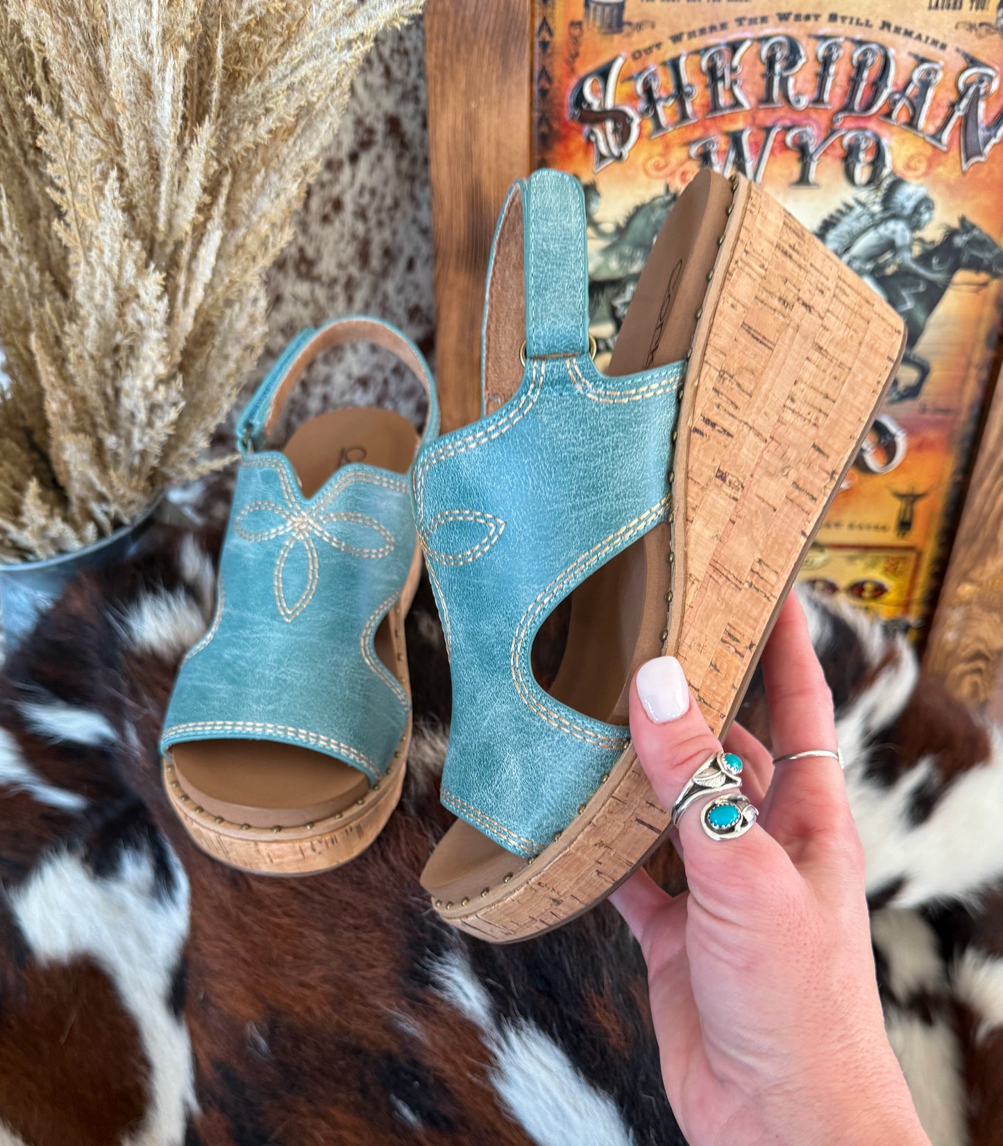 Darlin’ Corkys Wedges *Turquoise