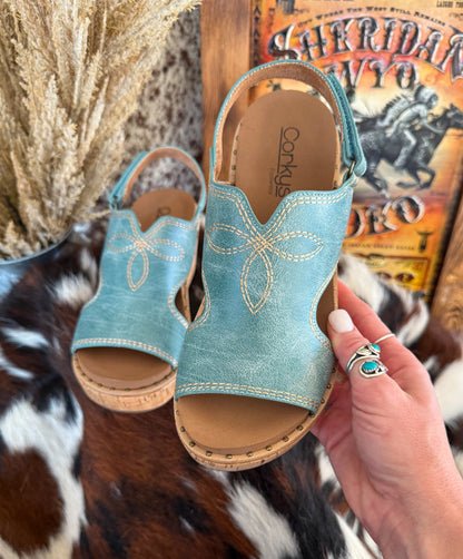 Darlin’ Corkys Wedges *Turquoise