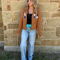 Rusty Aztec Knit Cardigan