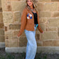 Rusty Aztec Knit Cardigan