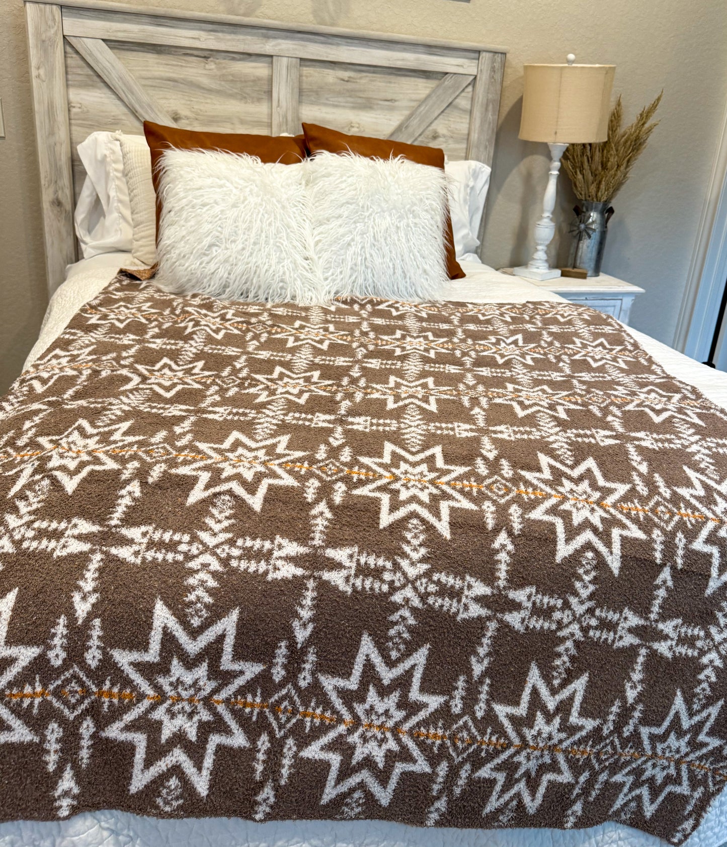 Nebraska Aztec Plush Throw Blanket