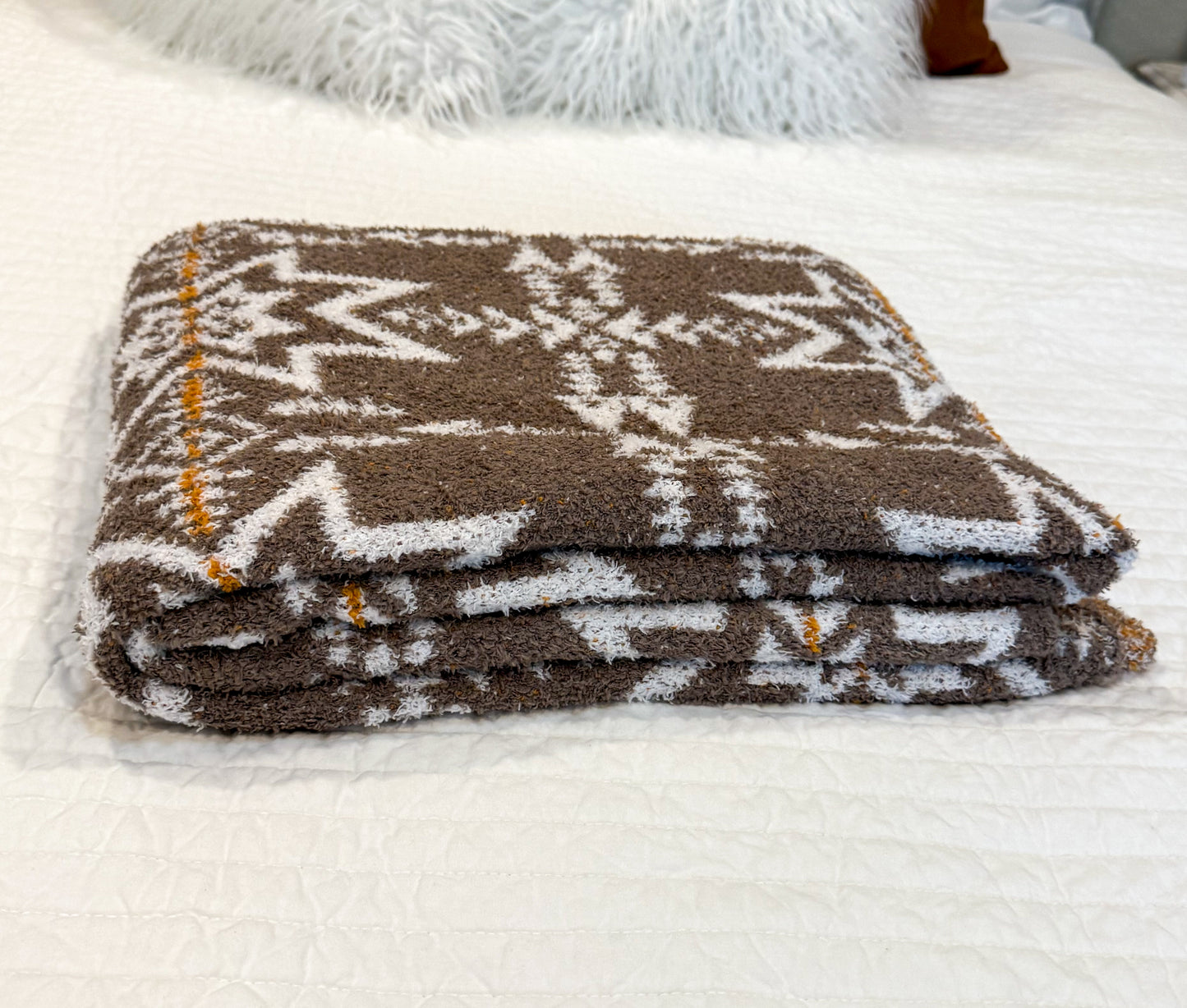 Nebraska Aztec Plush Throw Blanket