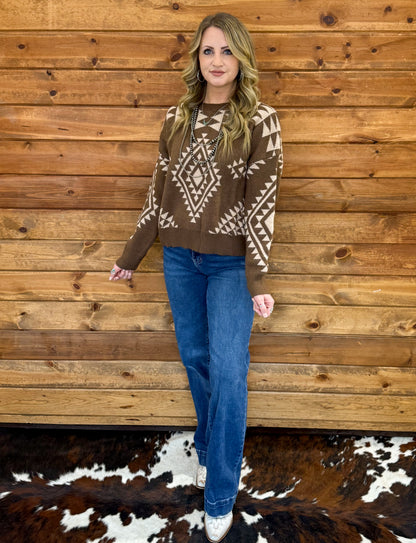 Southern Aztec Sweater *Mocha