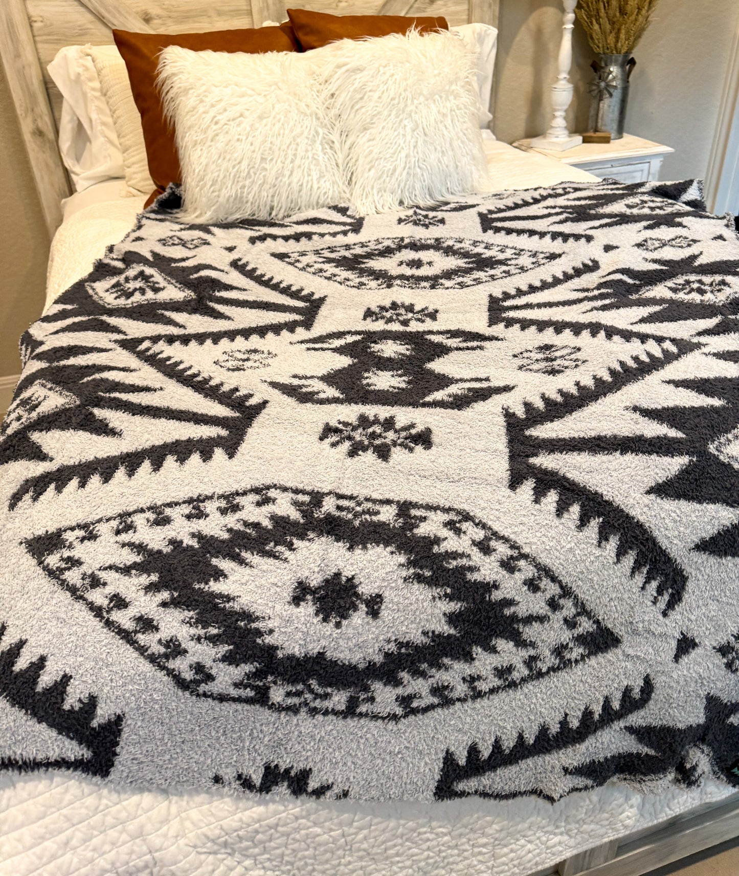 Lake Tahoe Aztec Plush Throw Blanket