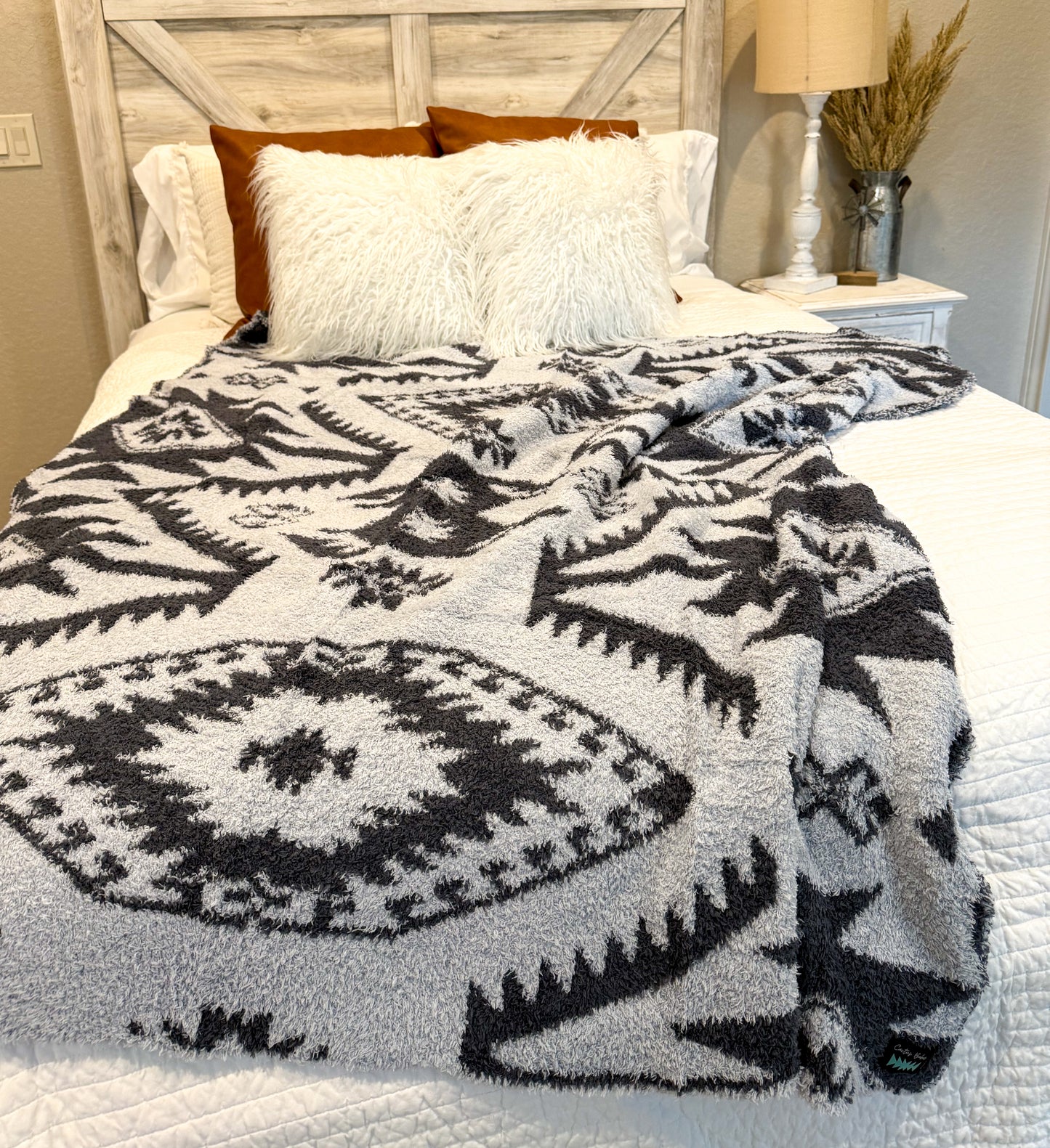 Lake Tahoe Aztec Plush Throw Blanket