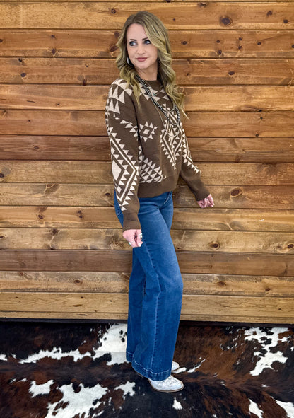 Southern Aztec Sweater *Mocha