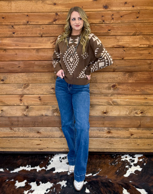 Southern Aztec Sweater *Mocha