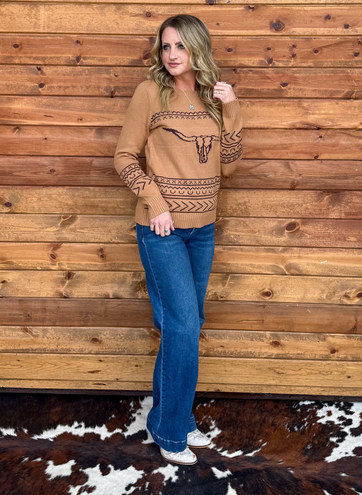 Longhorn Sweater *Tan