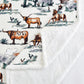 Ranch Life Western Toile Sherpa Throw Blanket