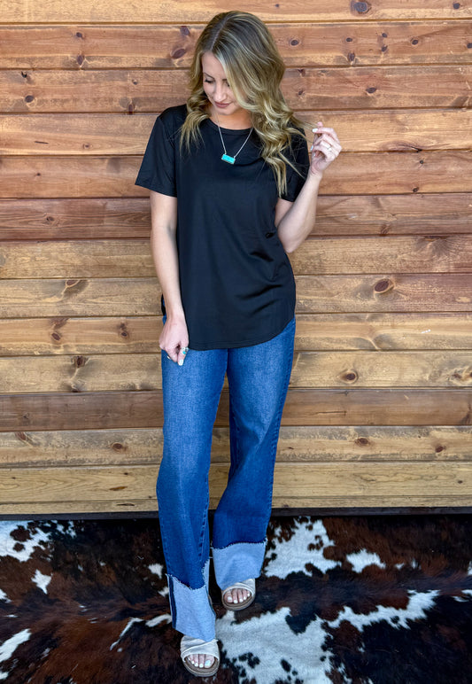 Swanky Leather Top *Midnight