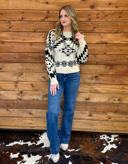 Southern Aztec Sweater *Ivory