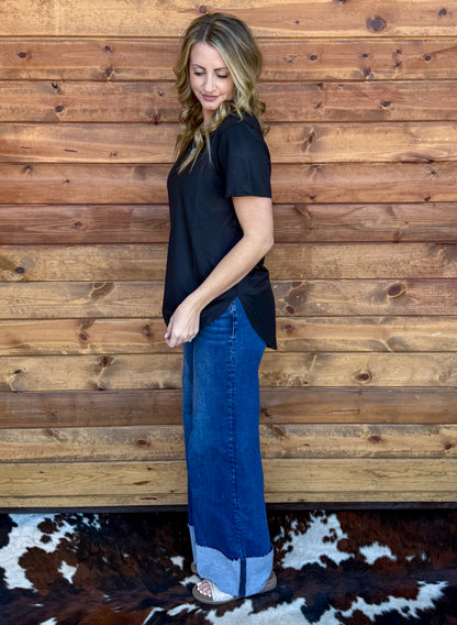 Swanky Leather Top *Midnight