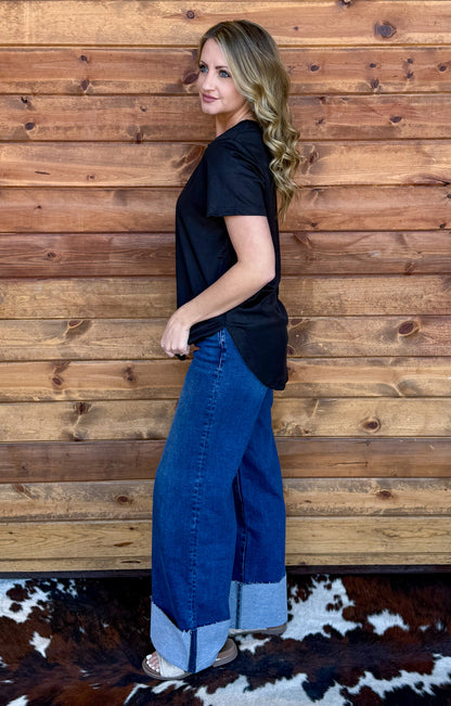 Swanky Leather Top *Midnight