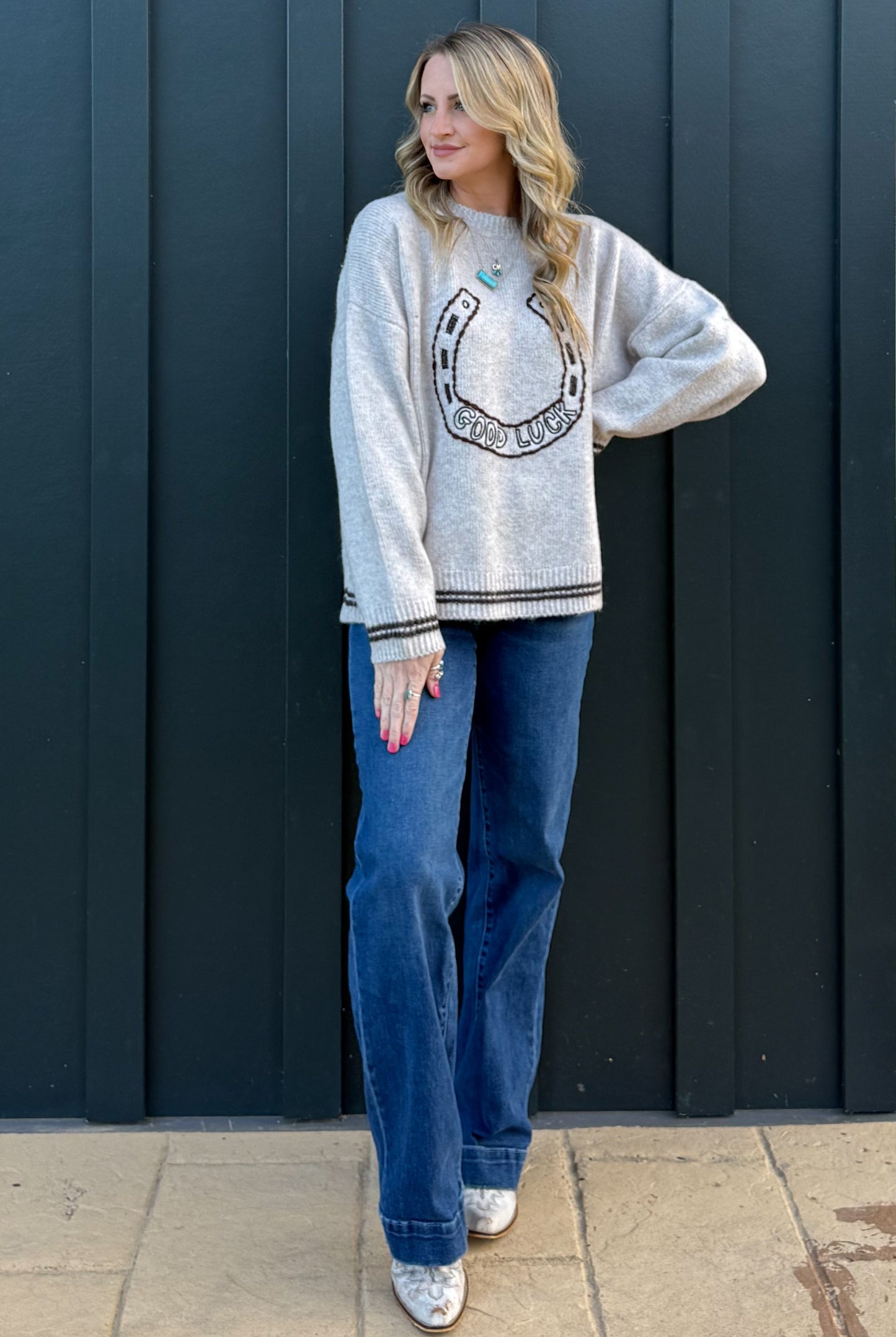 Good Luck Horseshoe Sweater