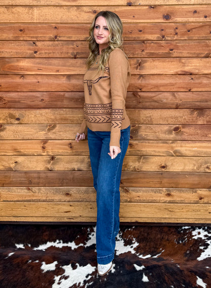 Longhorn Sweater *Tan