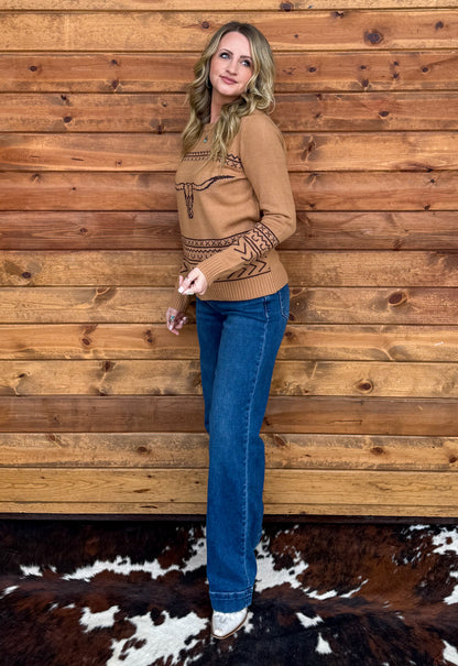 Longhorn Sweater *Tan