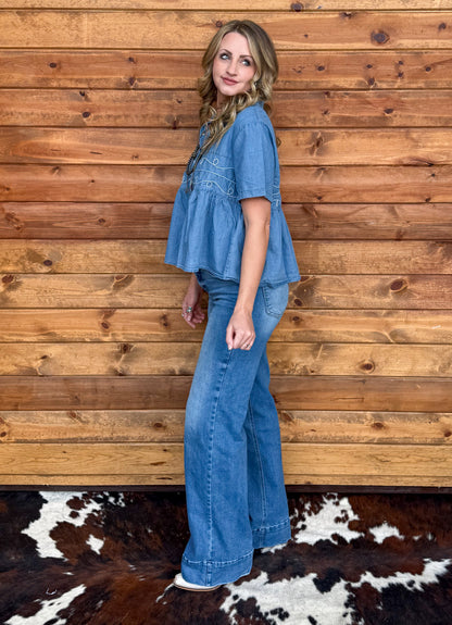 Loopty Lou Blouse *Denim