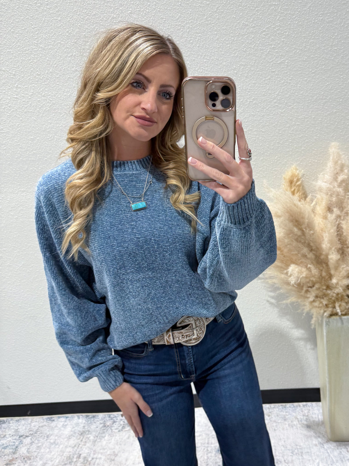 The Chenille Sweater *Blue