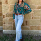 Wagon Wheel Sheer Blouse *Turquoise