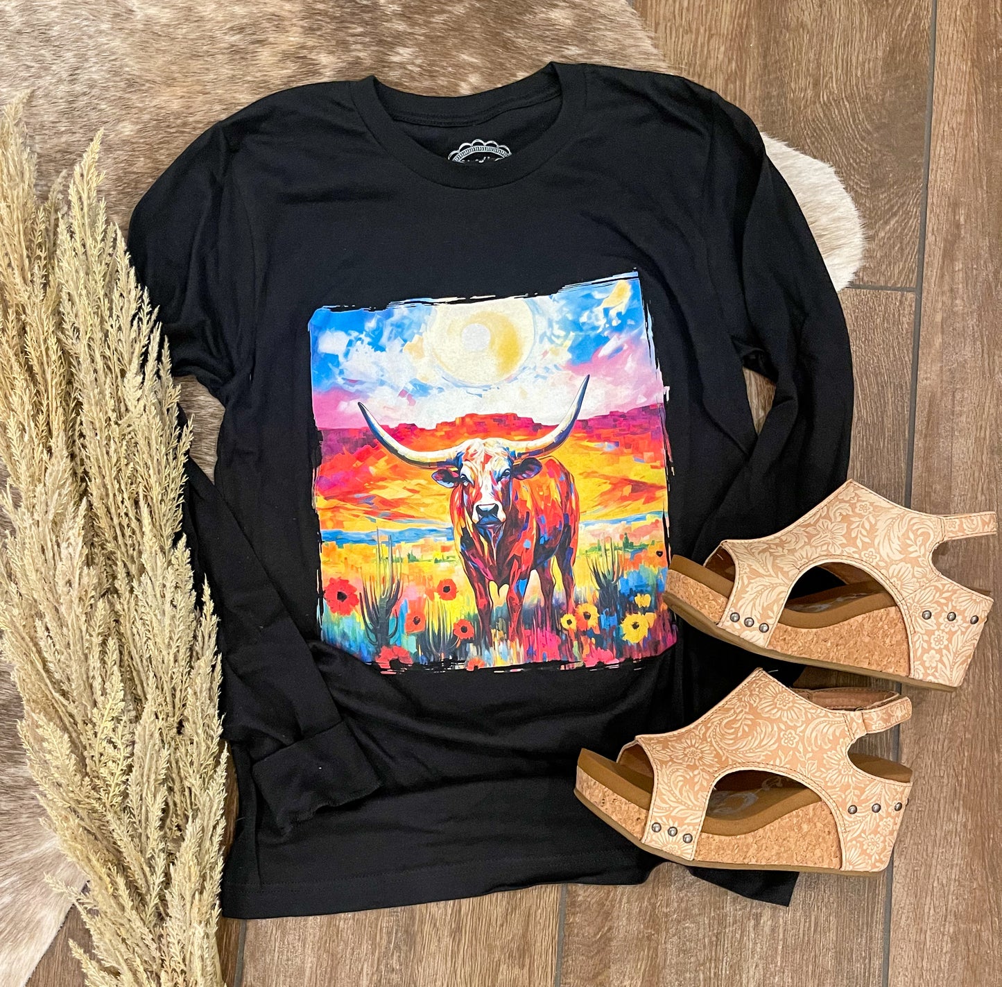 Longhorn Sunset Long Sleeve Tee