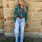 Wagon Wheel Sheer Blouse *Turquoise