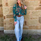 Wagon Wheel Sheer Blouse *Turquoise