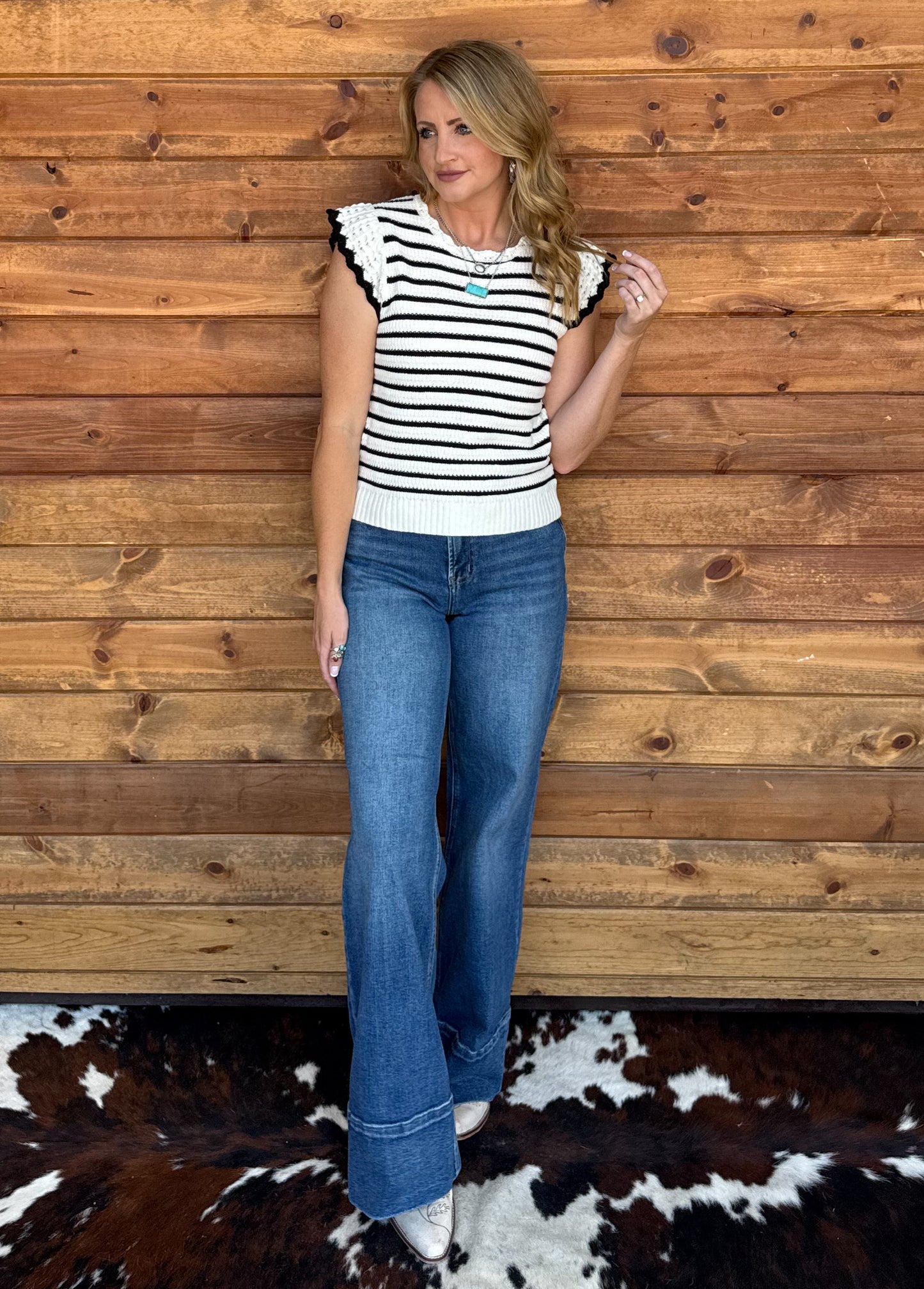 The Ruffled Striped Top