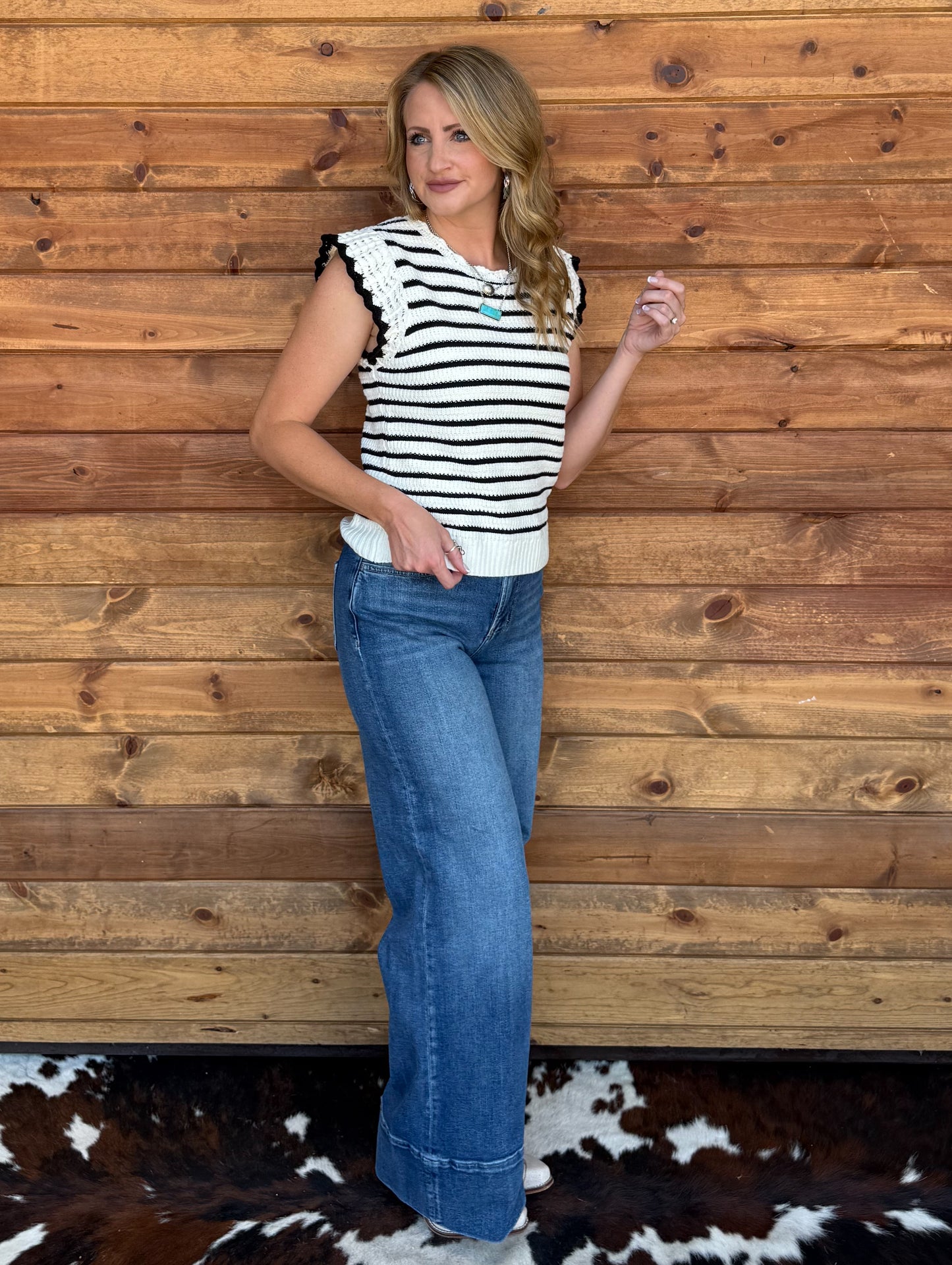 The Ruffled Striped Top