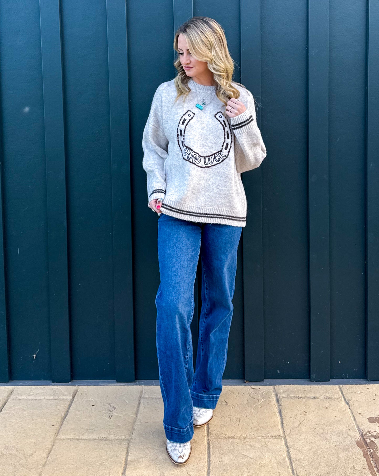 Good Luck Horseshoe Sweater