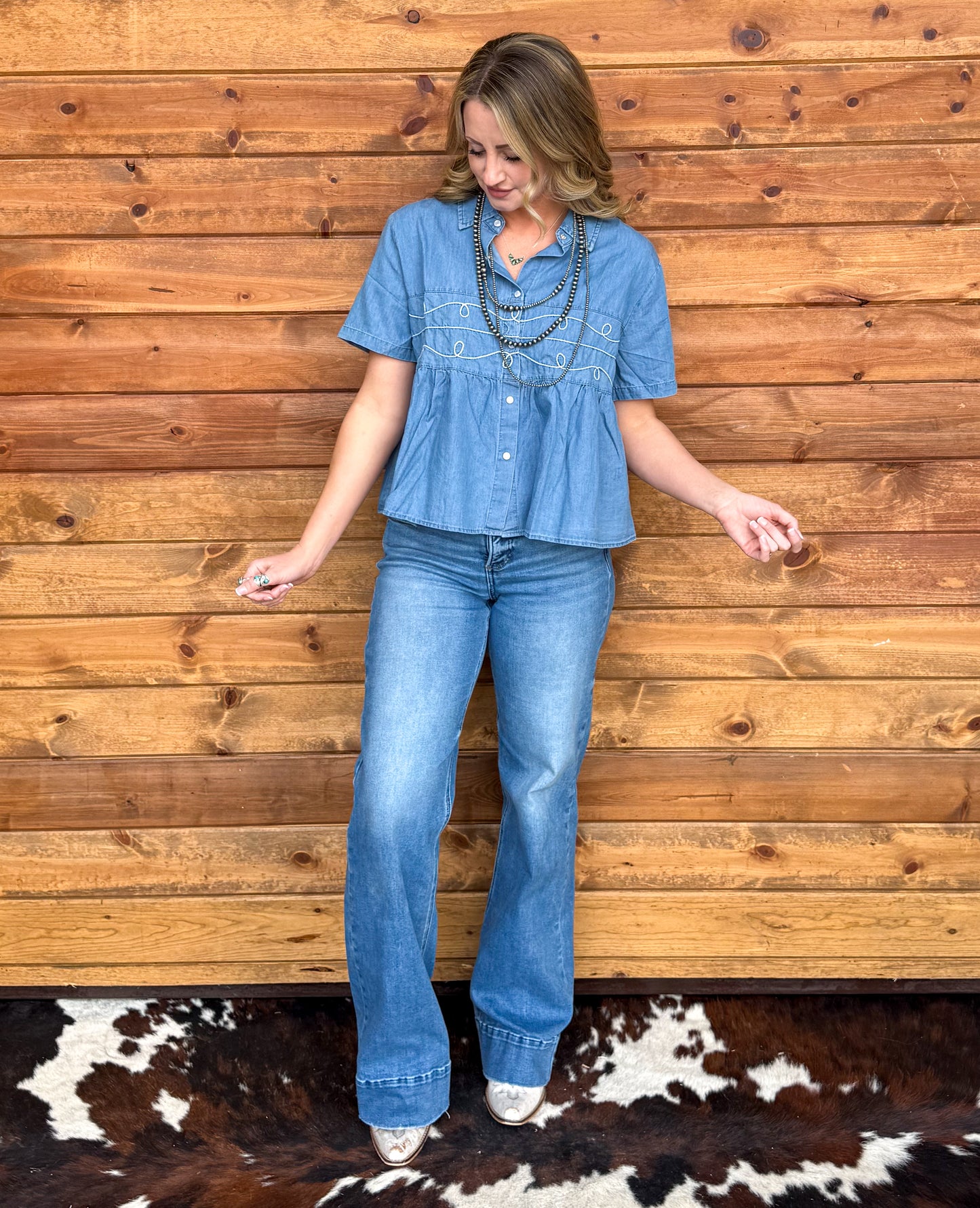 Loopty Lou Blouse *Denim